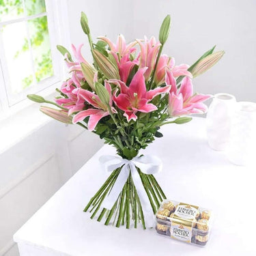 Pink Lilies Elegance Bouquet